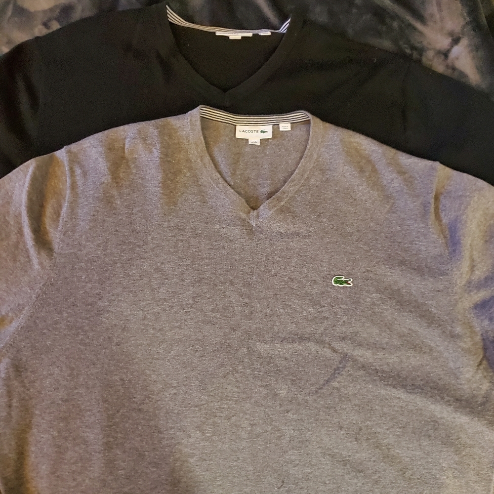 SOLD.SOLD.SOLDLacoste men's v-neck cotton sweaters